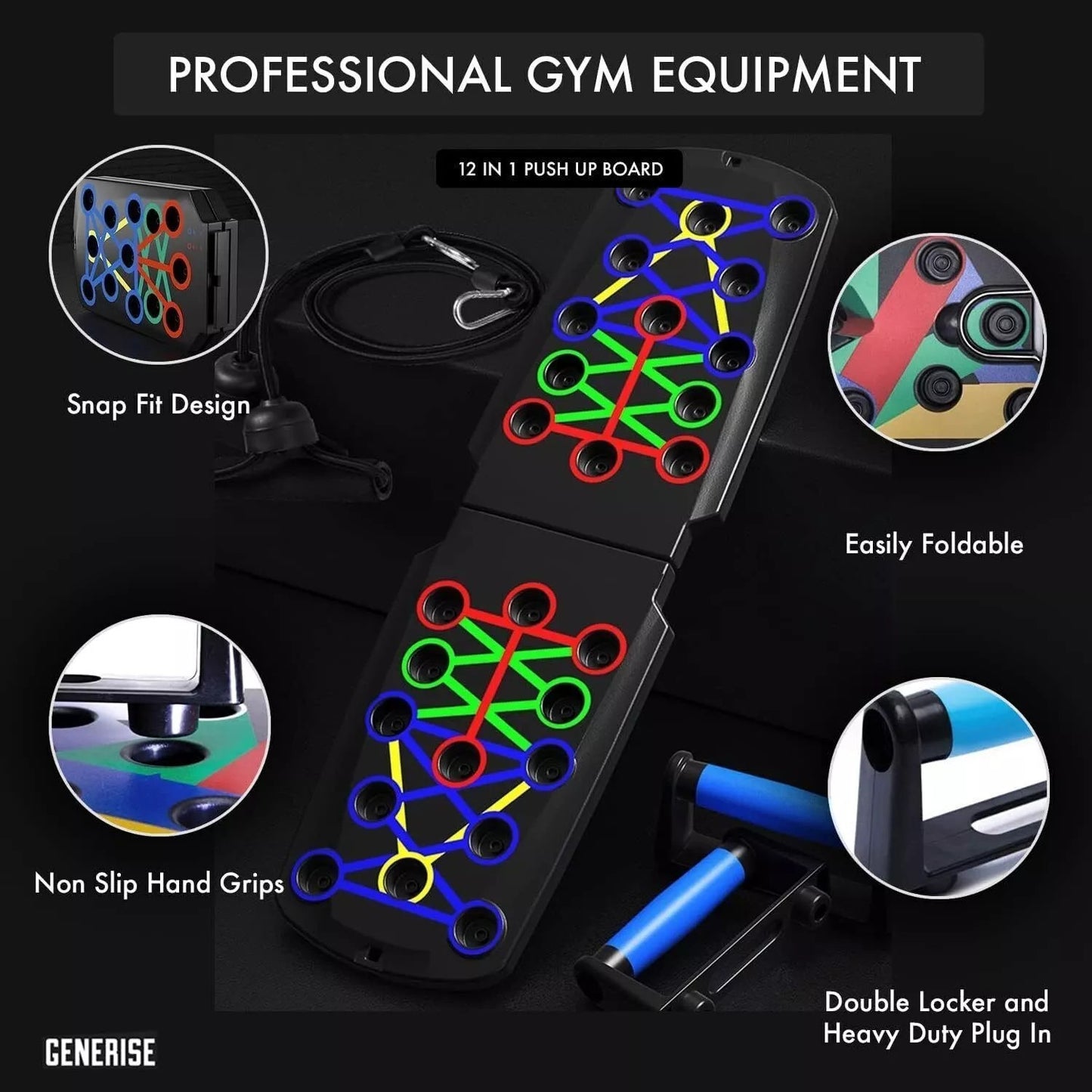 Push up Board 12 in 1 Fitness Workout Train Gym Muscle Exercise Pushup Stand