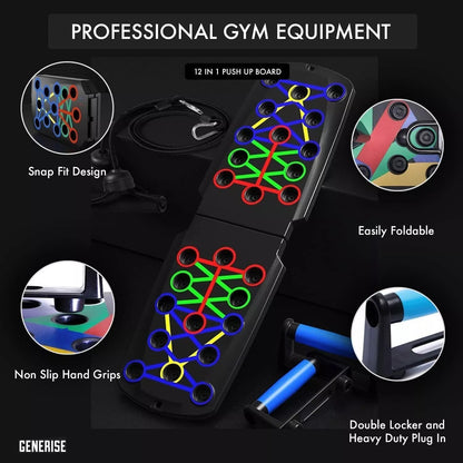 Push up Board 12 in 1 Fitness Workout Train Gym Muscle Exercise Pushup Stand