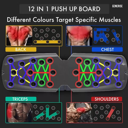 Push up Board 12 in 1 Fitness Workout Train Gym Muscle Exercise Pushup Stand